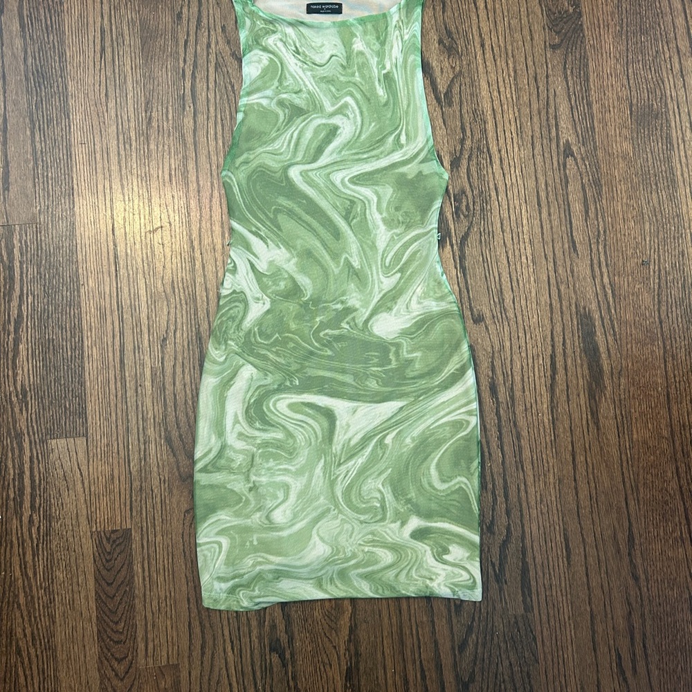 Naked Wardrobe Swirl Pattern Mini Dress